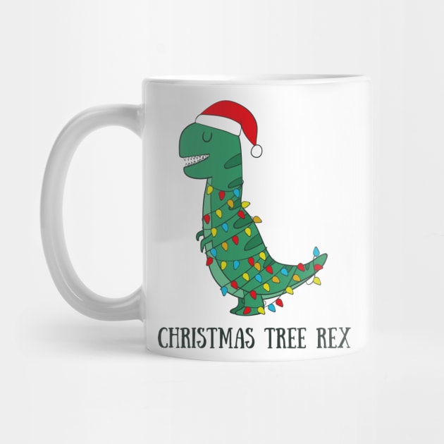Christmas Tree Rex- Funny Dinosaur T Rex Christma Gifts by Dreamy Panda Designs